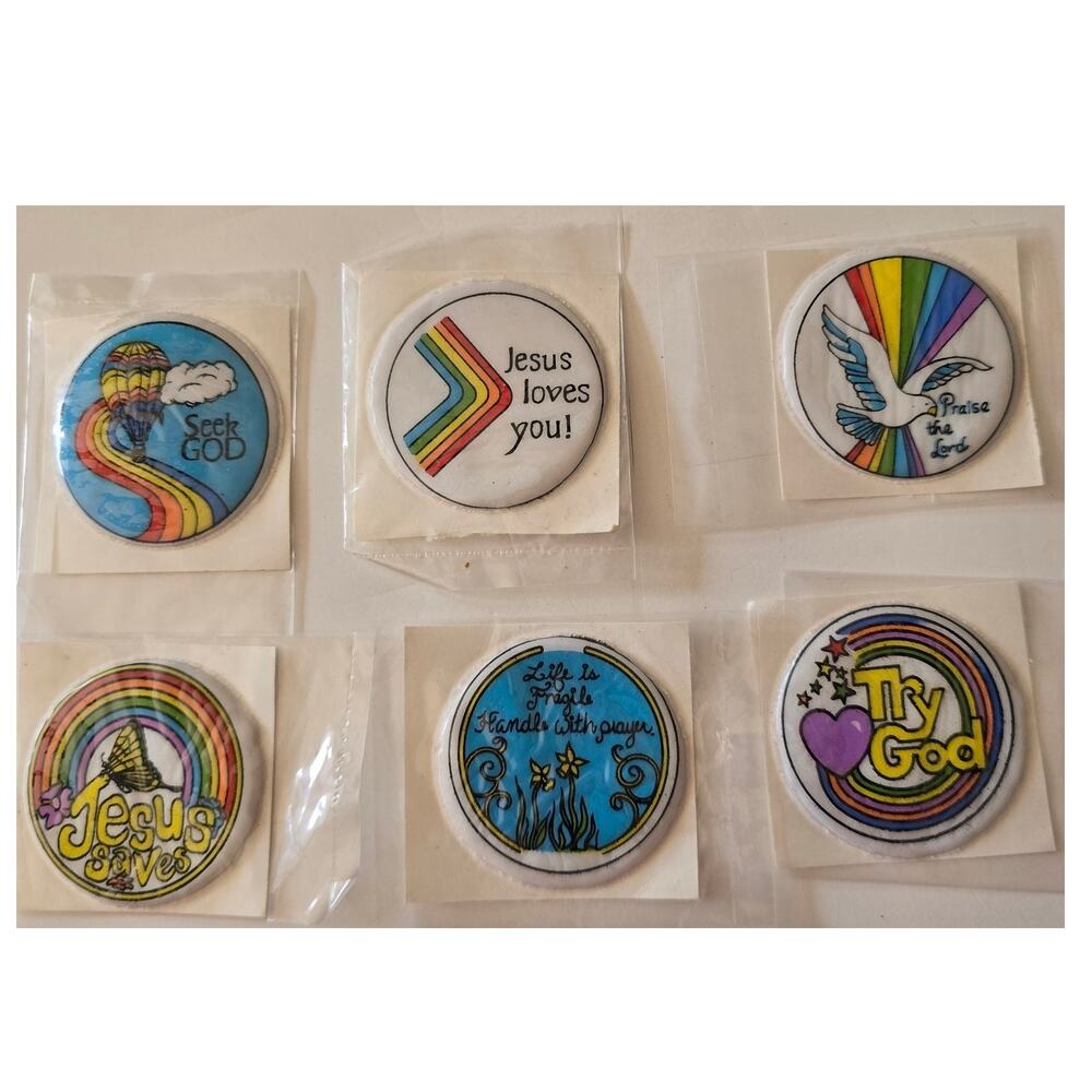 Vintage Puffy Stickers 6 Jesus God Sunday Bible School Religious Jesus Taiwan